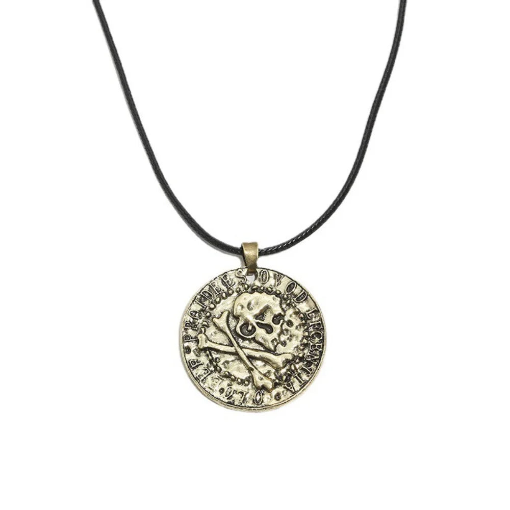 Movie Game Uncharted 4 Nathan Drake Necklace Cosplay Leather Chain Vintage Pendant Necklace Jewelry Gift For Men Boys Collar