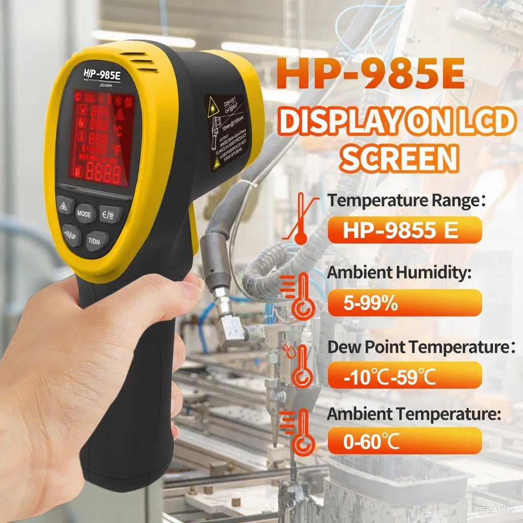Dual Laser Non-Contact Infrared Thermometer - Compact, Portable, & Easy to Use! Instant 1s Readings, -50℃ to 800℃ Range