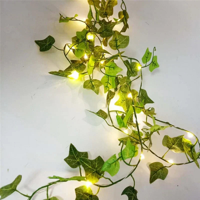 Ramadan Decoration 2025 LED String Lights 2M/5M/10M Maple Leaf Wedding Garland Christmas Fairy Light for Home Bedroom Wall Patio