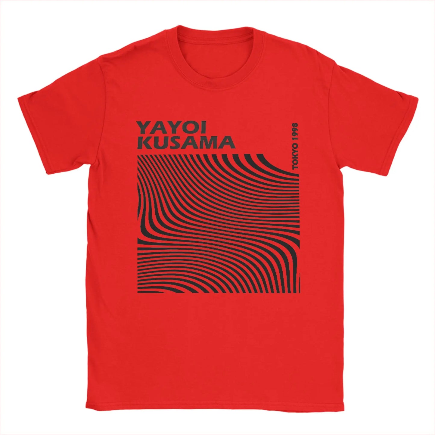 Funny Yayoi K-Kusama Line Tokyo 1998 T-Shirts for Men Crew Neck Pure Cotton T Shirt  Short Sleeve Tee Shirt Summer Clothes