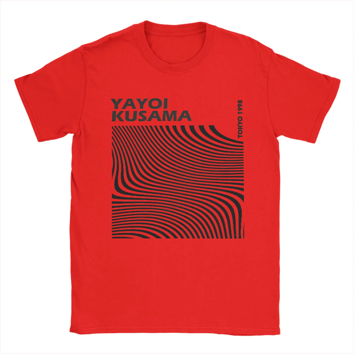 Funny Yayoi K-Kusama Line Tokyo 1998 T-Shirts for Men Crew Neck Pure Cotton T Shirt  Short Sleeve Tee Shirt Summer Clothes