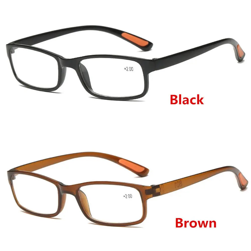 Reading Glasses for Men Women Square Frame Ultra Light Readers Eyeglasses Presbyopia with Diopter +100/+150/+200/+250/+300/+350