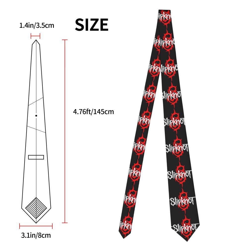 Slipknots Neckties Men's Customized Silk Heavy Metal Rock Music Gift Neck Tie for Office