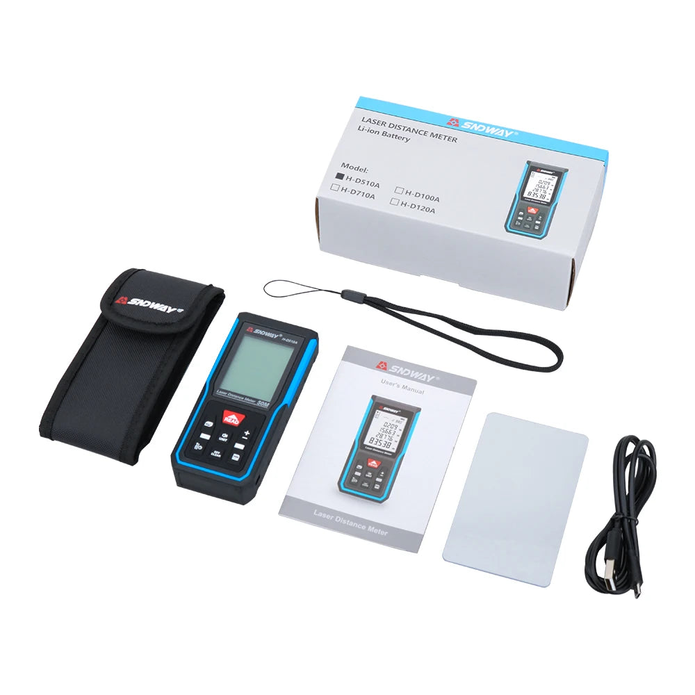 SNDWAY laser distance meter 40M 60M 80M 100M rangefinder trena laser tape range finder build measure device ruler test tool