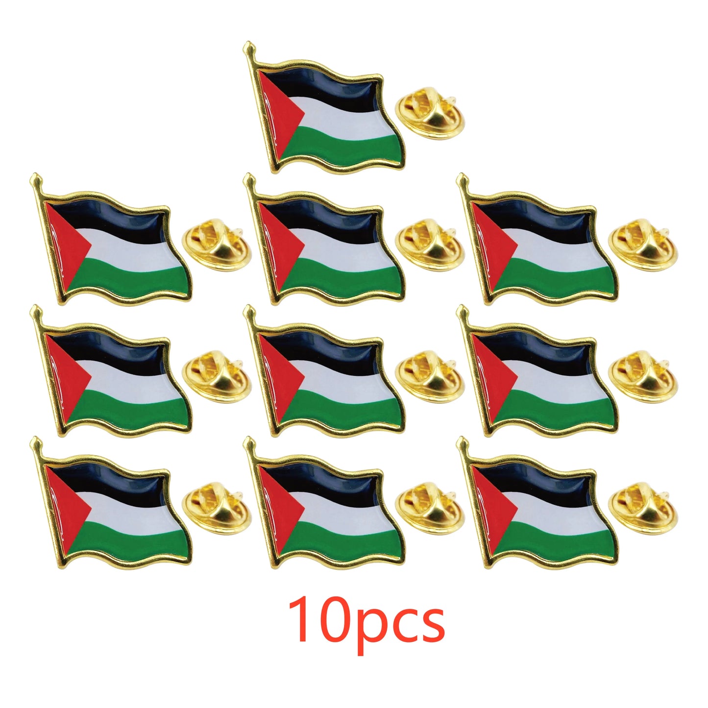 Palestine Flag Lapel Pins - Bulk Pack Palestine National Emblem Badges for Jackets Hats Backpacks And Clothes