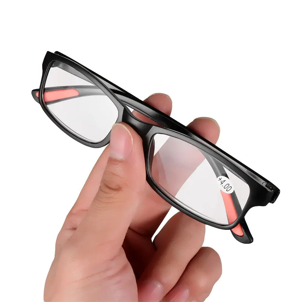 Reading Glasses for Men Women Square Frame Ultra Light Readers Eyeglasses Presbyopia with Diopter +100/+150/+200/+250/+300/+350