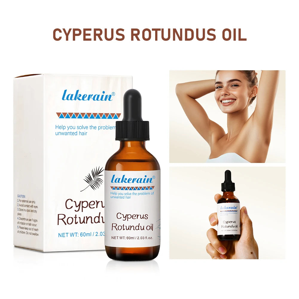 Inhibit Hair Growth 60ml Cyperus Rotundus Oil Nourish the Skin Ingredients are Safe Wide Scope of Application Solve Hair Dense
