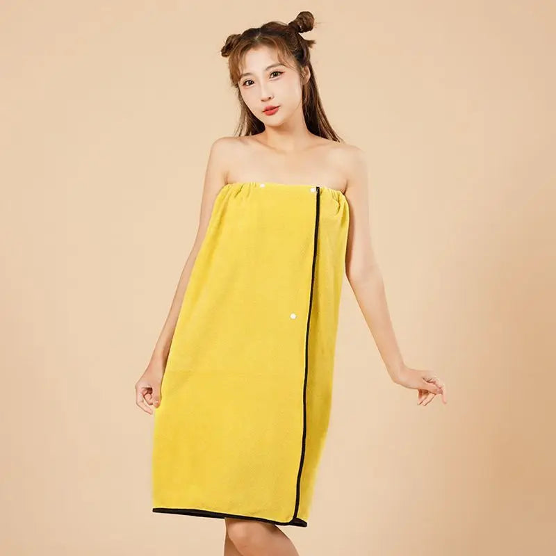 Cotton Bath Towel Wrap Bathrobe Thickened Soft Absorbent Quick Dry Velvet Wearable Plus Towel Hotel Bathing Sleepwear