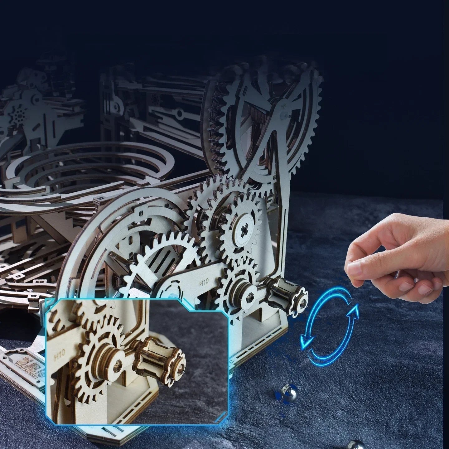 3D Wooden Puzzle DIY Marble Run Building Model Kit STEM Educational Construction Toys for Kids Adults Teens Boys Girls Gifts