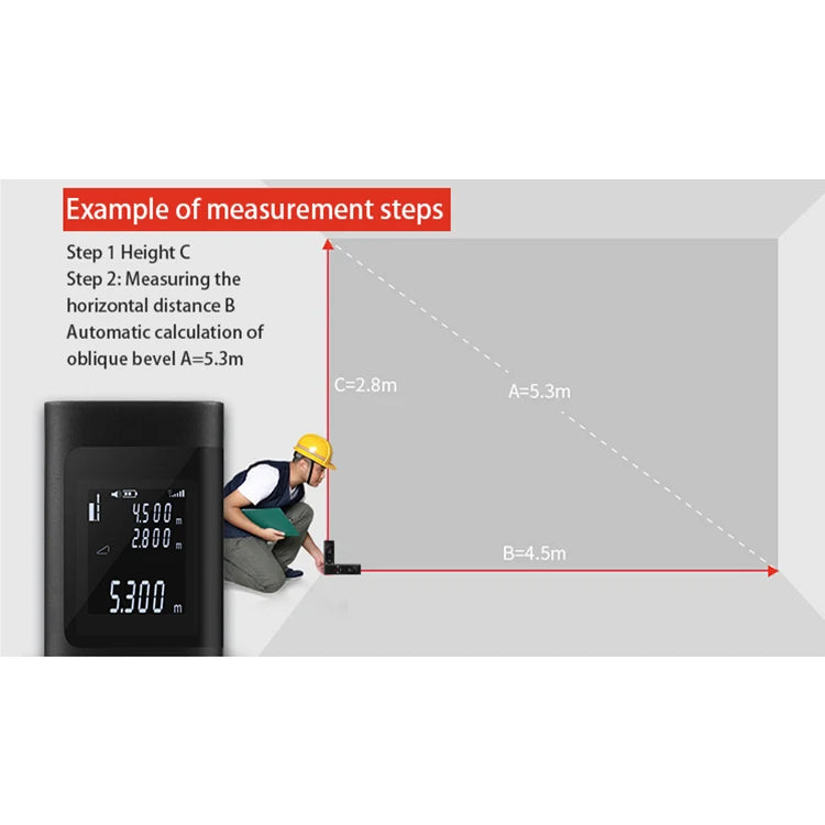 40M Laser Distance Meter Portable Rangefinder USB Charging Laser Trena Measure Tools Digital Rangefinder With Angle Measure