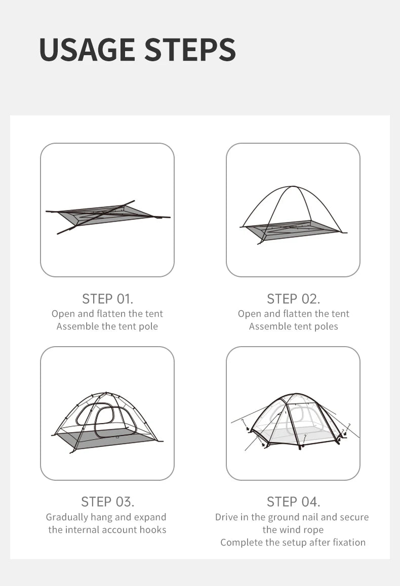 Naturehike  2026 Tents 2-3 People Bleik  Outdoor Hiking Mountain Camping Tent Travel 210T Polyester Waterproof Sunshade Shelter