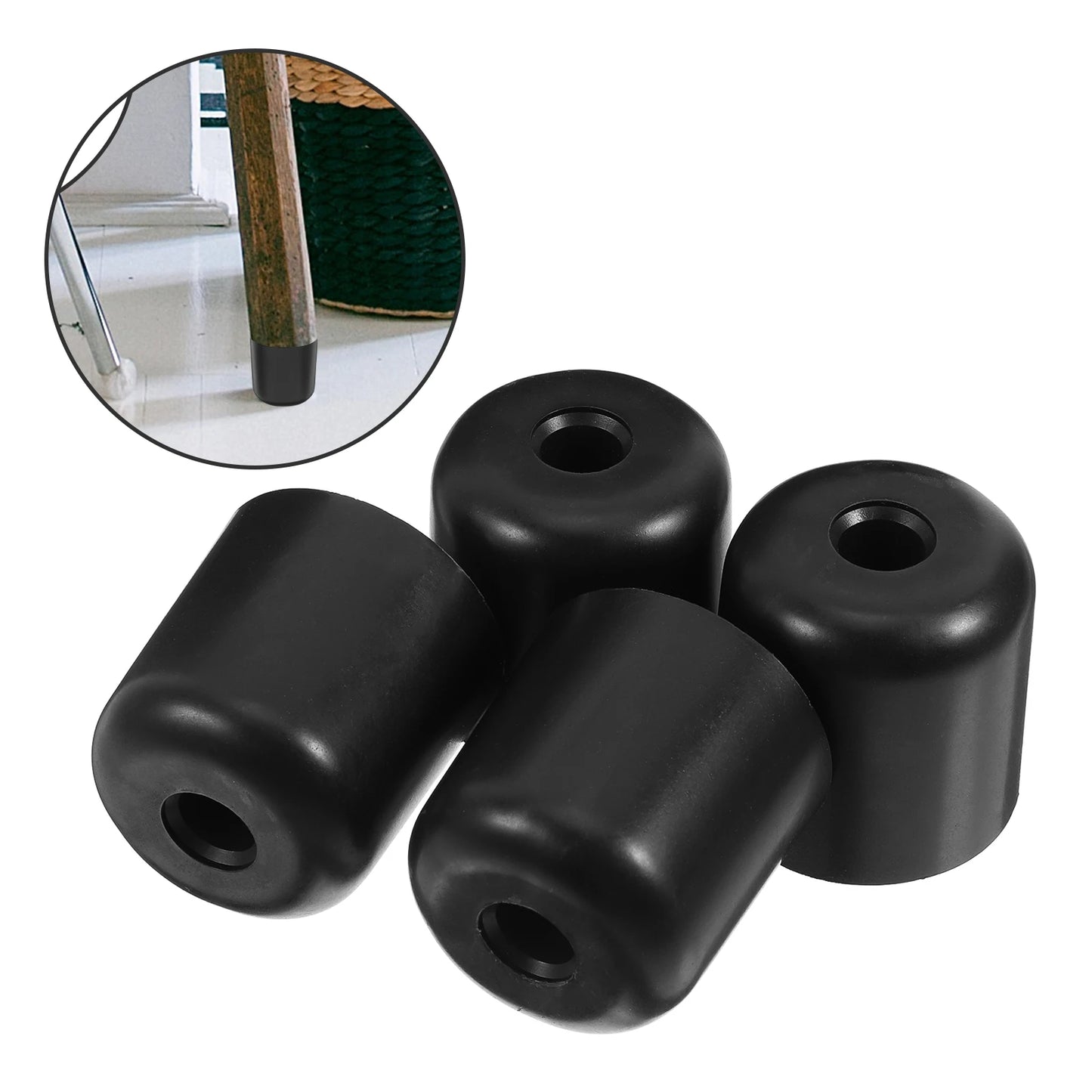 4pcs Furniture Legs 5cm Black Plastic Sofa Table Cabinet Replacement Legs for DIY Projects Stable Support Modern Design New