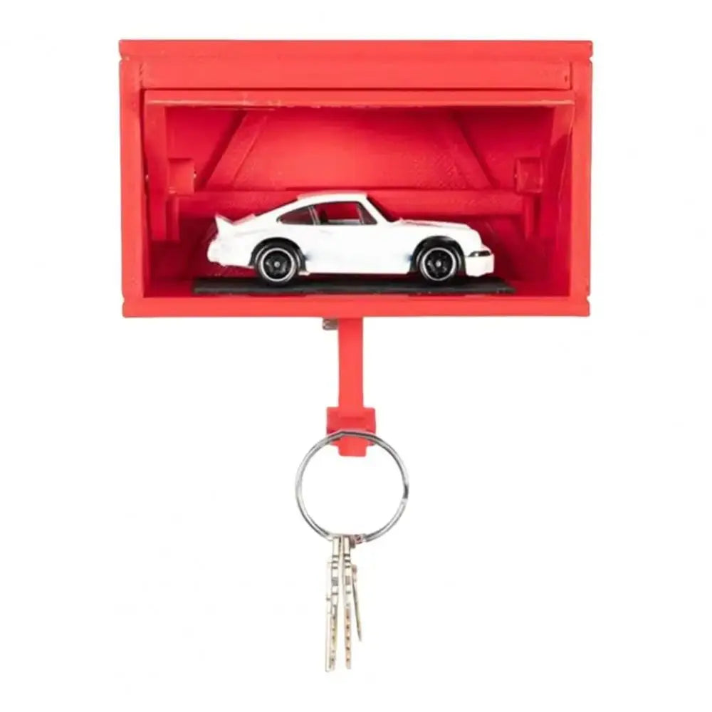 Open Garage Door Design Modern Key Holder Wall Mount Decorative Car Garage Key Holder Space-Saving Easy Installation