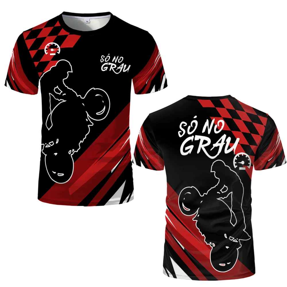 Summer Street Hip-hop Trendy Printed Tops Quebrada Grau 244 De Favela Moto T-shirts Men's Oversized Breathable Short Sleeves