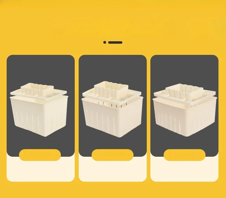 DIY Plastic Tofu Press Mould Homemade Tofu Mold Soybean Curd Tofu Making Mold With Cheese Cloth Kitchen Cooking