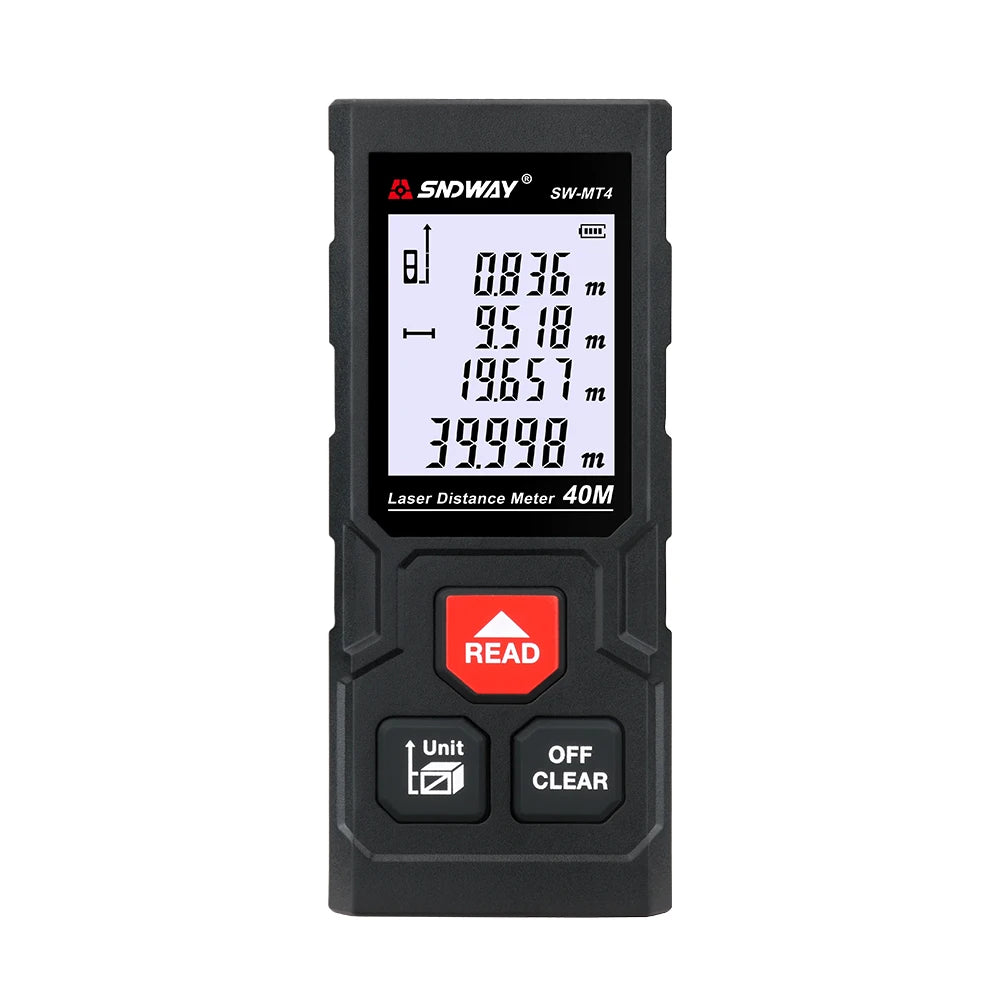 SNDWAY laser distance meter 40M 60M 80M 100M rangefinder trena laser tape range finder build measure device ruler test tool