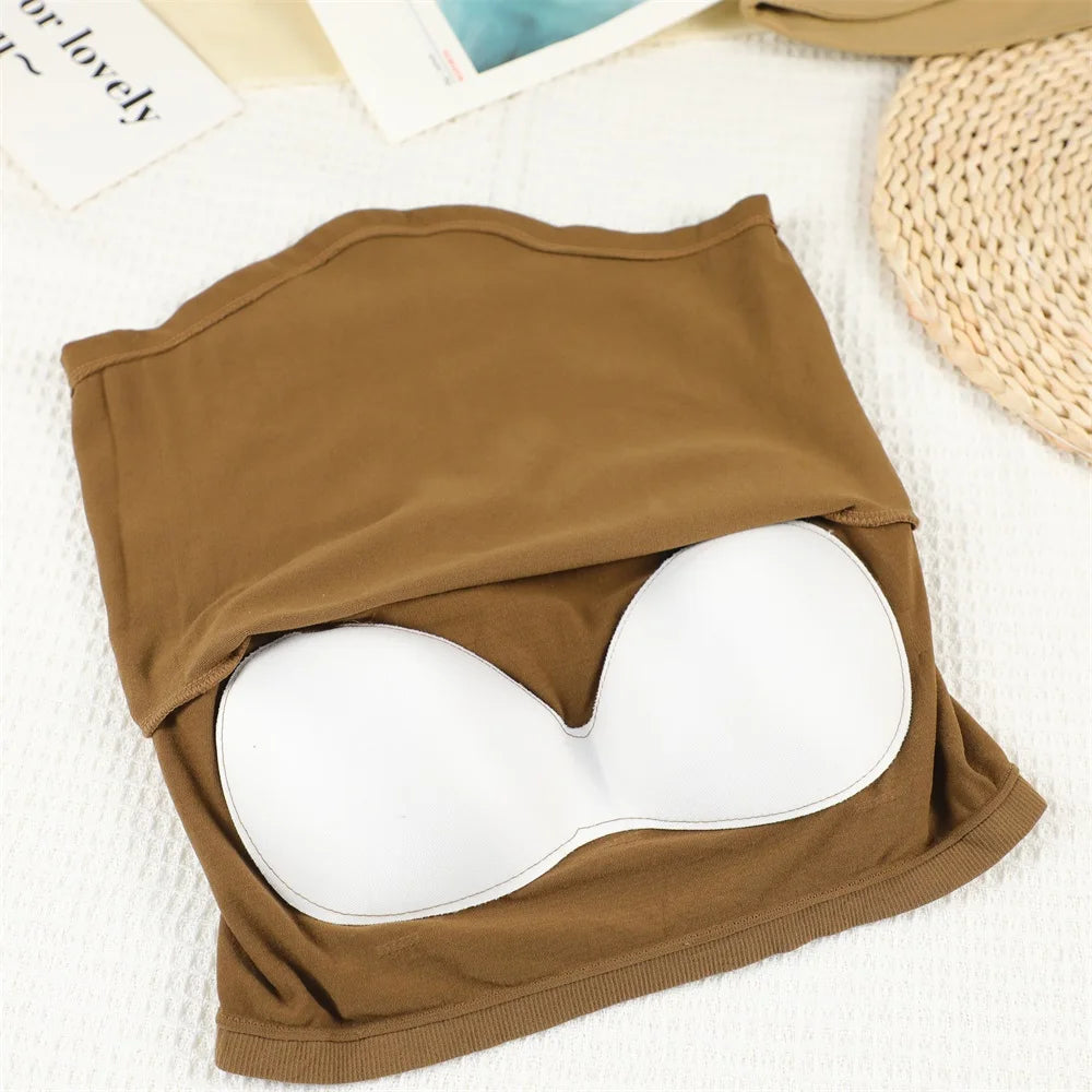 Summer Women Tank Tops Solid Color Camisole with padded Bra sexy Off Shoulder O Neck Elastic Tank Top Casual Sport Vest
