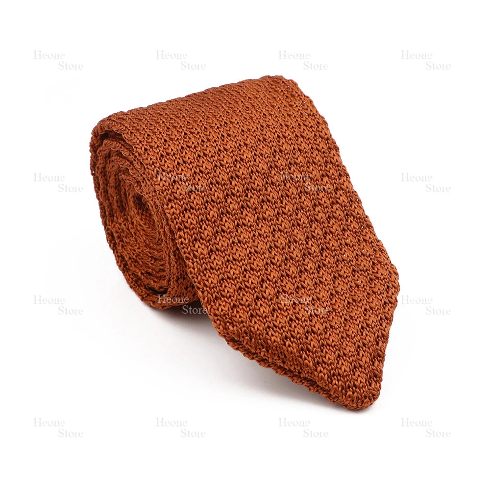 New Mens Knitted Ties Classic Striped Skinny Necktie For Business Wedding Party British Style Necktie Winter Neck Wear Accessory