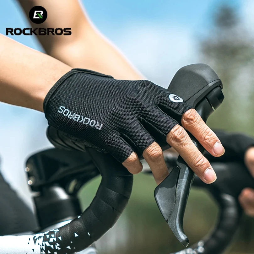 ROCKBROS Cycling gloves breathable half finger gloves racing bike gloves anti slip mountain bike gloves cycling equipment gloves