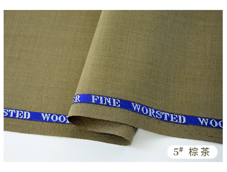 High Count 50% Worsted Wool Fabric For Suits Sewing Blazer Vest Pants Coat DIY High End 280g/m Serge Cloth Material 50X150cm
