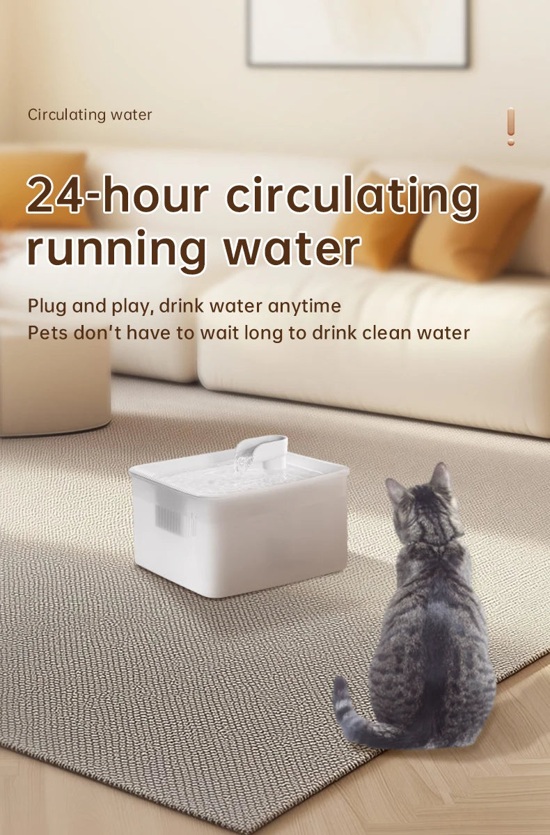 Pet water dispenser, intelligent water feeder, circulating fresh water, purified water filtration, cat and dog water dispenser