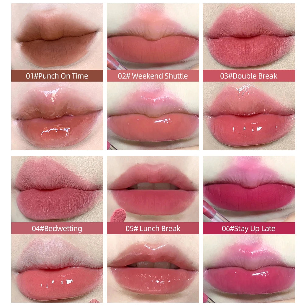 6 Colors Sexy Red Liquid Lipstick Moisturizing Lip Glaze Tint Long Lasting Matte Lip Mud Waterproof Velvet Lipstick Lips Makeup