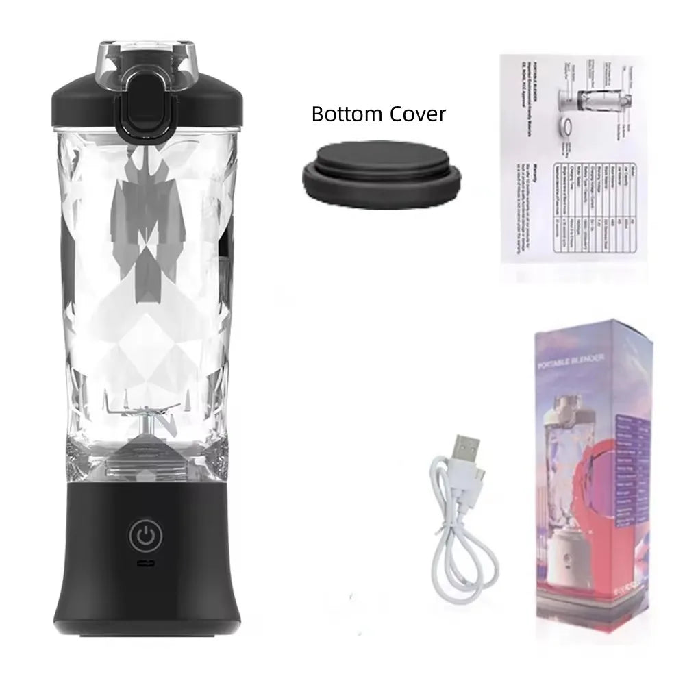 New Portable Blender 600ML Electric Juicer Fruit Mixers 4000mAh USB Rechargeable Mini Smoothie Blender Orange Juicer Machine
