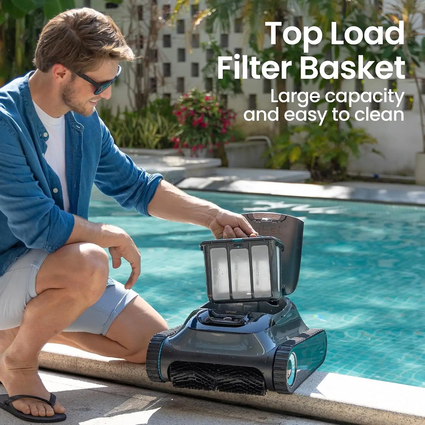 Robotic Pool Cleaner 150-Min Runtime Wall & Waterline Cleaning for Inground & Above Ground Pools up to 1600 sq.ft, Customized