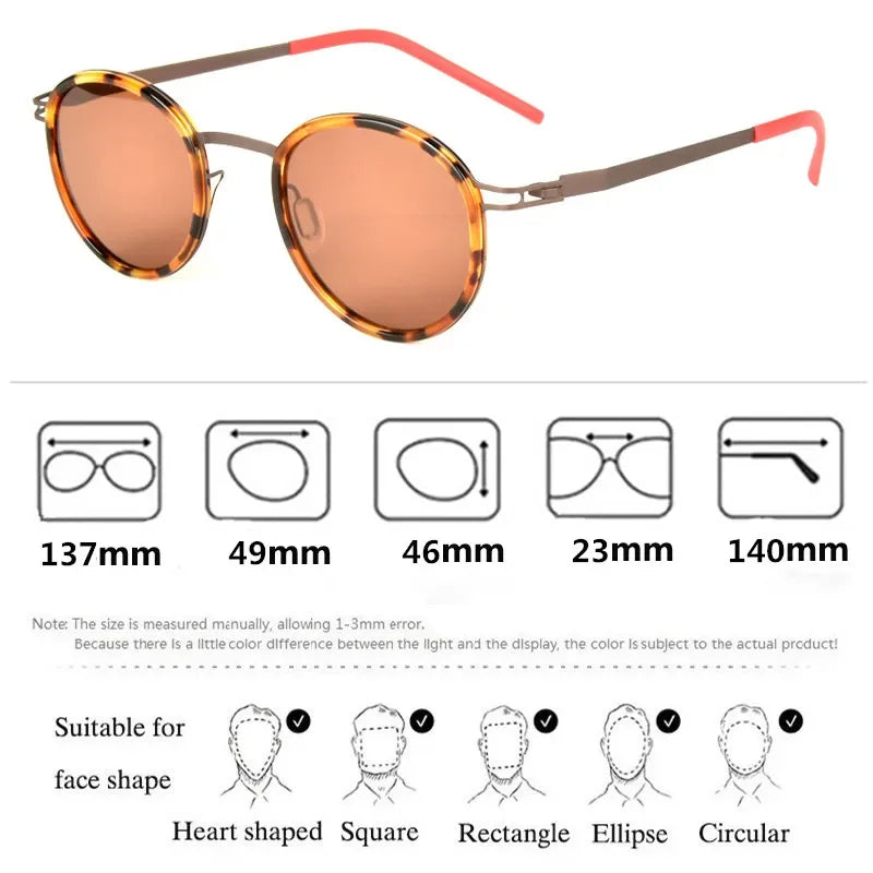 Germany Brand Polarized Sunglasses Men Women Round Driving Outdoor Glasses Frame UV Protect Sun Glasses Optical Eyeglasses Gafas