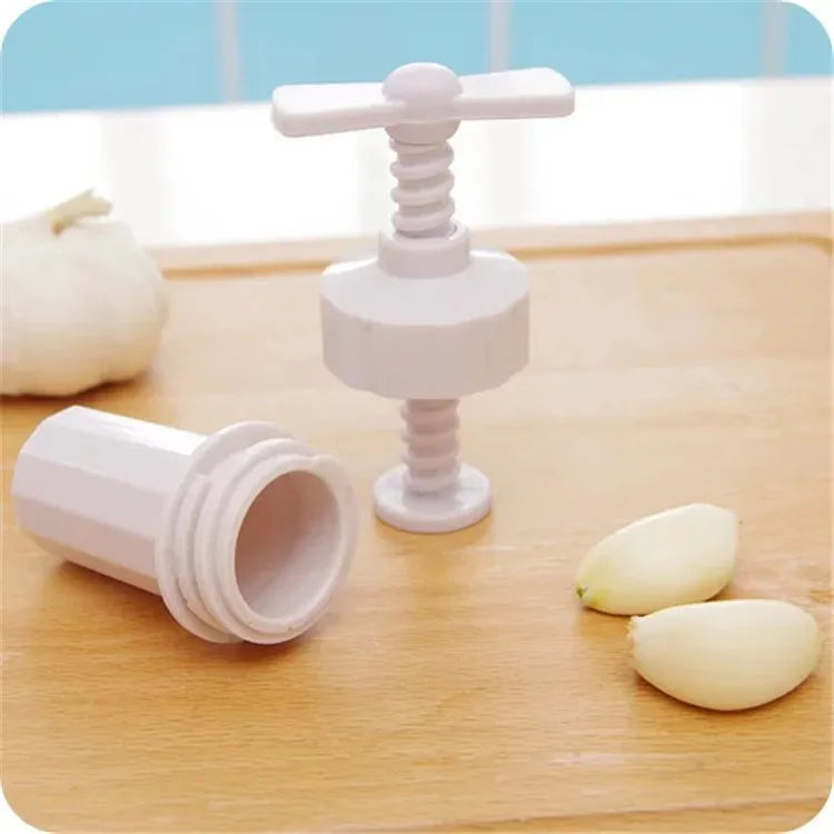 Plastic Garlic Presses Screw Squeeze Peeler Garlic Crusher White Manual Press Practical Kitchen Cooking Tools