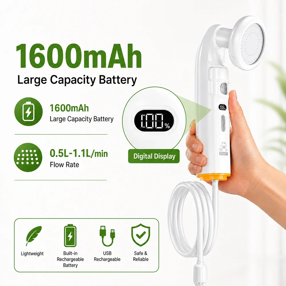 Portable Bidet Handheld Shataff Electric Bidet Dual-purpose Head for Personal Hygiene Cleaning Travel Camping Bidet RV Garden