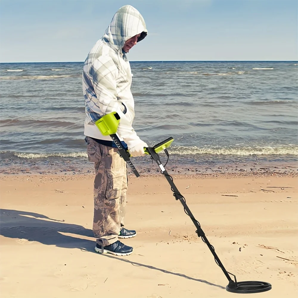 Metal Detector for Adults Analog Pointer Metal Detector with LCD Screen 10'' Waterproof Coil Adjustable All Metal&Disc&Pinpoint