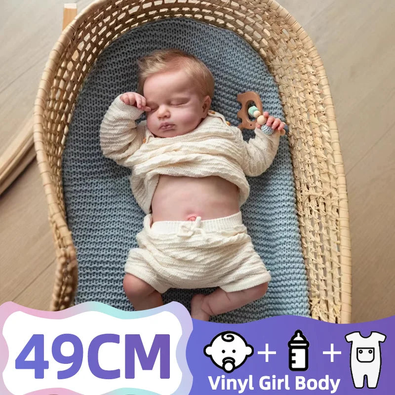49cm 19in High Quality Handmade Dolls Reborn Dolls High-quality Gifts Lifelike Fashionable Dolls Baby Dolls Have Been Painted