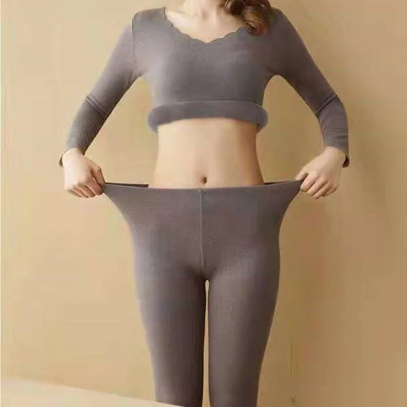 Warm Suit for Women's Autumn Clothes, Wool Base Shirt Slim Suit