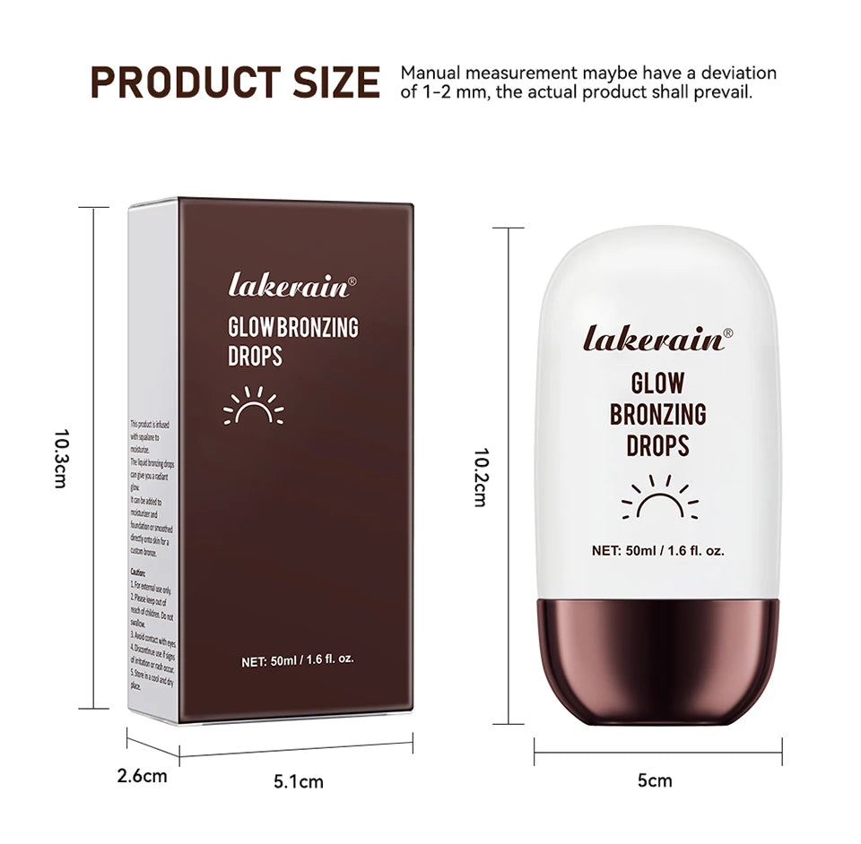 Lakerain Glow Bronzing Drops Face Peptide Serums Liquid Bronzer Cream Hydrating Makeup For An Everyday Radiant Glow Summer Glow