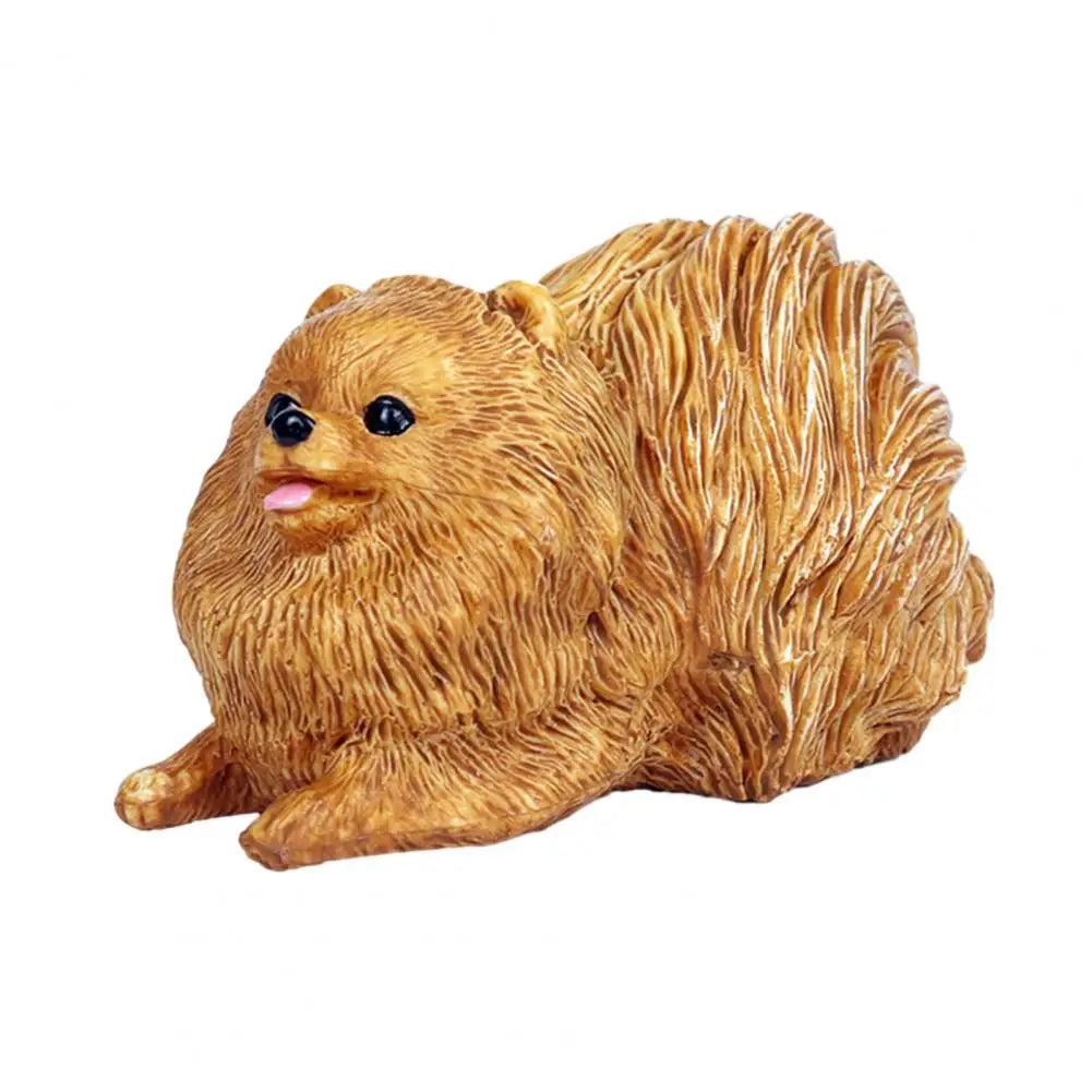 Stable Pet Figurine Home Decor Figurine Realistic Pomeranian Dog Figurines Miniature Pet Statues for Desktop Ornament for Dog