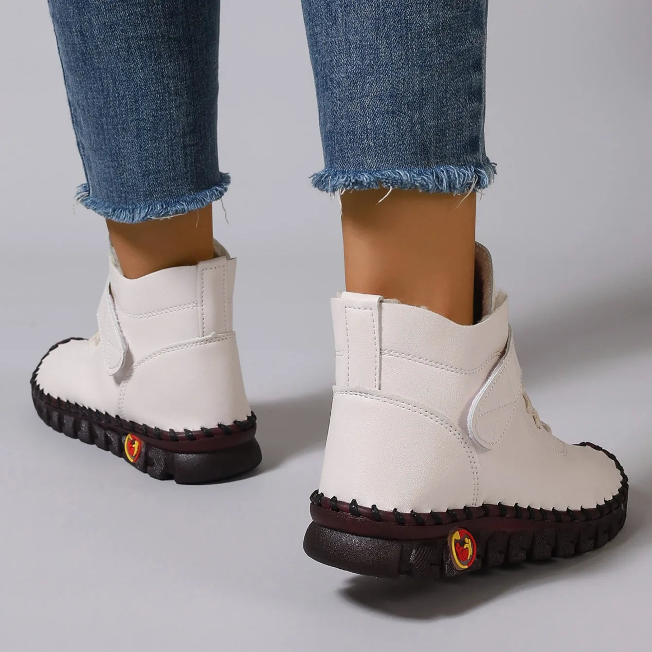 Women Boots Fashion Handmade Cotton Shoes Women Luxury Casual Thickened Warm Mom Shoes Solid Soft Comfortable Flat Ankle Boots