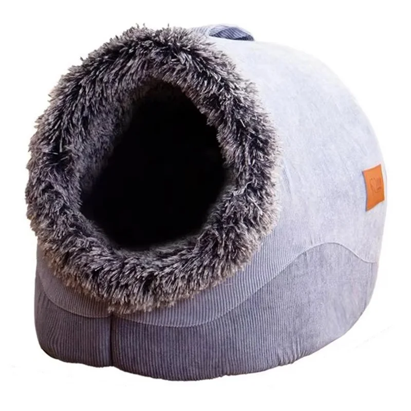 Buy Now Cat Caves For Indoor Cats Plush Warm Kennel Cat Cave Semi-Enclosed Design Comfortable Cat Hideaway Dog House For Cozy