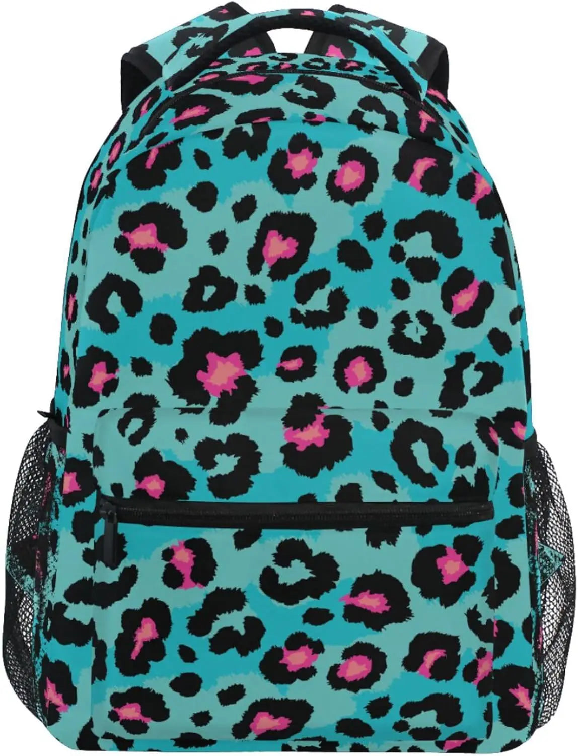 School Start Best Seller! Blue Leopard Print Backpack, Trendy Animal Pattern, Stylish Bag for Bold Style Fans