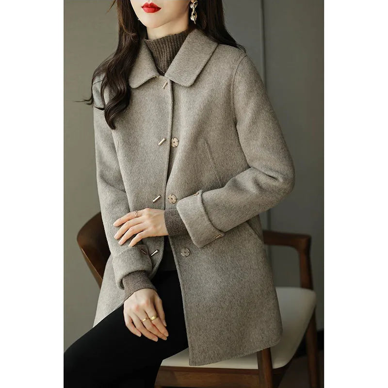Woolen Coat New Women's Fashion Coat Autumn Winter 2025 Small Casual Woolen Jacket Slim Versatile Ladies High-grade Overcoat Top