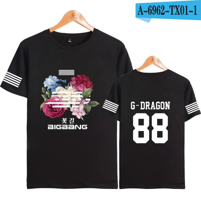 BIGBANG T Shirt Kpop G DRAGON T.O.P T Shirt Women Men Summer Short Sleeve Tee Korean Popular Fashion Gdragon Clothes For Fans
