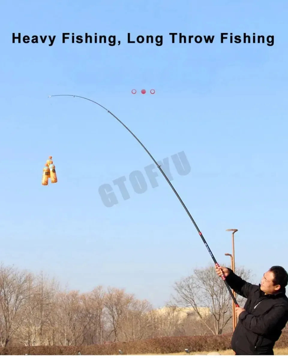 2.7m 3.6m 3.9m 4.5m Telescopic Fishing Pole Heavy Spinning Rod Big Fish 20kg Carbon Fiber Travel Saltwater Freshwater Fishing