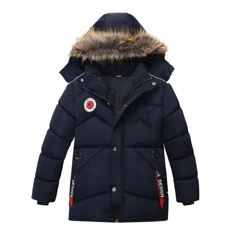 Winter Jacket Kids Boys Keep Warm Parka Windproof Snowproof Thermal Heavy Coat Fashion Outdoor Jacket CoolBoys Children Clothing