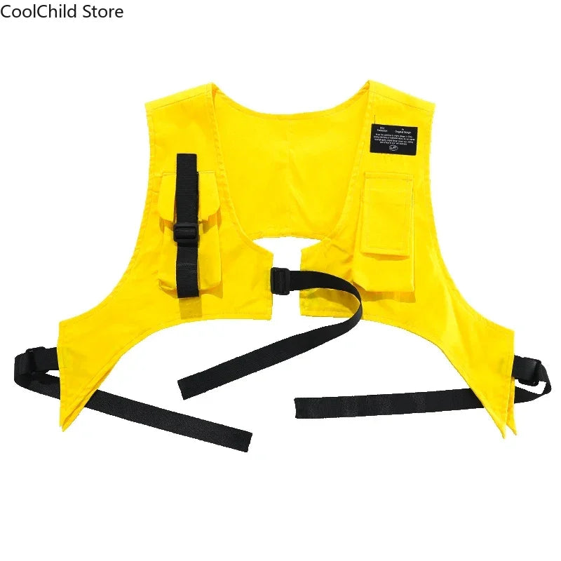 Boys Hip Hop Contrast T-shirt Yellow Vest Sweat Pants Girls Street Dance Jazz Costume Children Clothes Set Kids K-pop Streetwear
