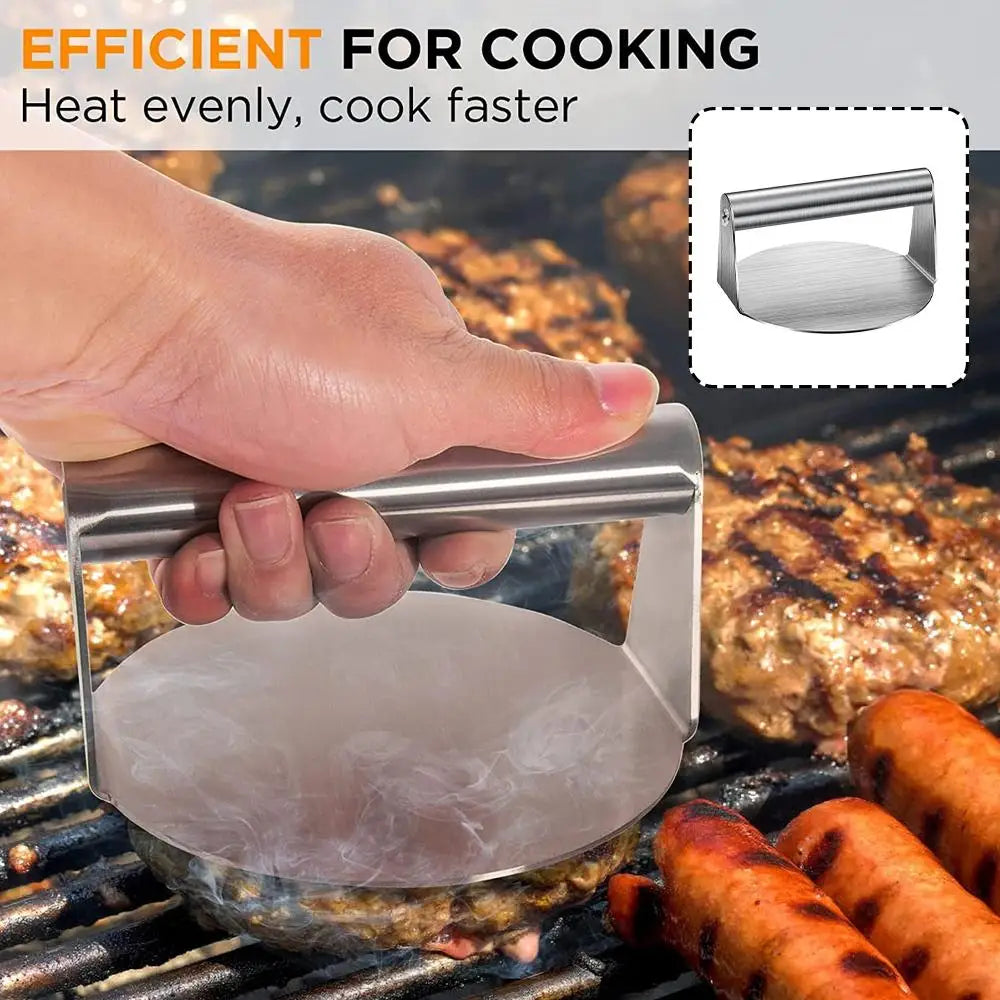 Hamburger Press Maker 1pc Stainless Steel Non-Stick Circular Square Burger Kitchen Tool Meat Press