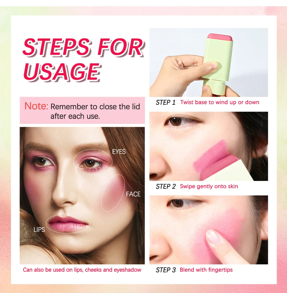 pixiBlush Cosmetic Blush Palette Long lasting Matte Stick Makeup Products Make Up Blusher Cosmetics Pink Blush in Bar Korean