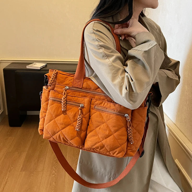 Large capacity Tote Bags for Women Shoulder Side Bag Fashion Space cotton Shopping Bags Multi-pocket Messenger Bag Lady Handbags