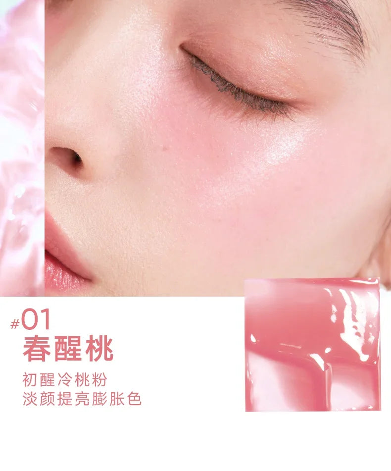 Judydoll Water Light Cream Hydrating Blush Multi Purpose Moisturizing High Light Expanding With Puff Long-lasting Face Makeup