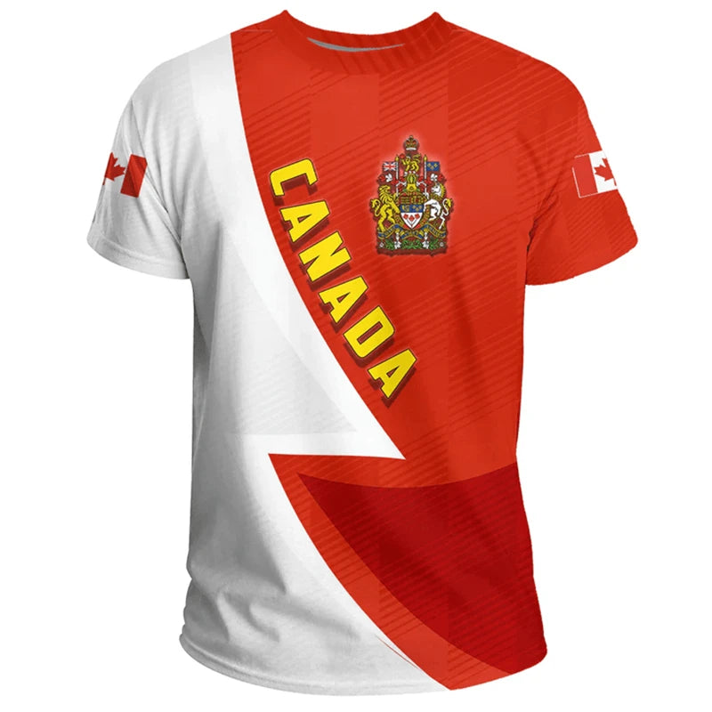 Canada Day T-shirt Canadian Flag Emblem Maple Leaf 3D Printed Streetwear Men Women Fashion Oversized T Shirts Tees Tops Clothing