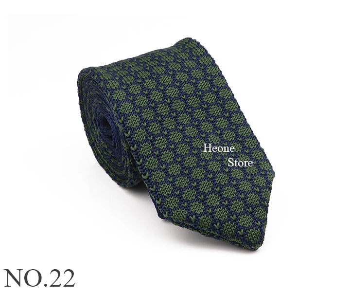 New Mens Knitted Ties Classic Striped Skinny Necktie For Business Wedding Party British Style Necktie Winter Neck Wear Accessory